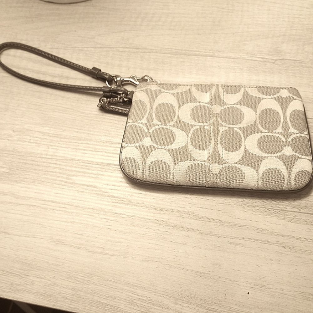 Gray Coach Wristlet